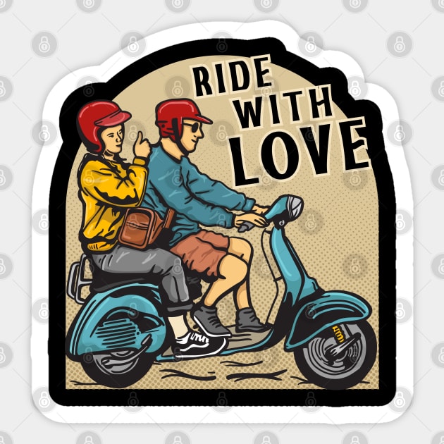 Ride with Love Sticker by Stenau Artwerk